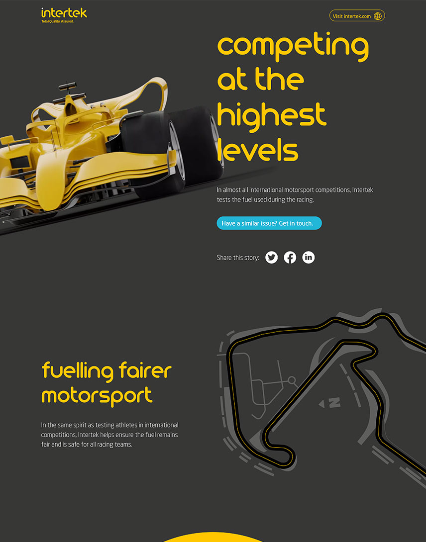 Page example – testing F1 fuel