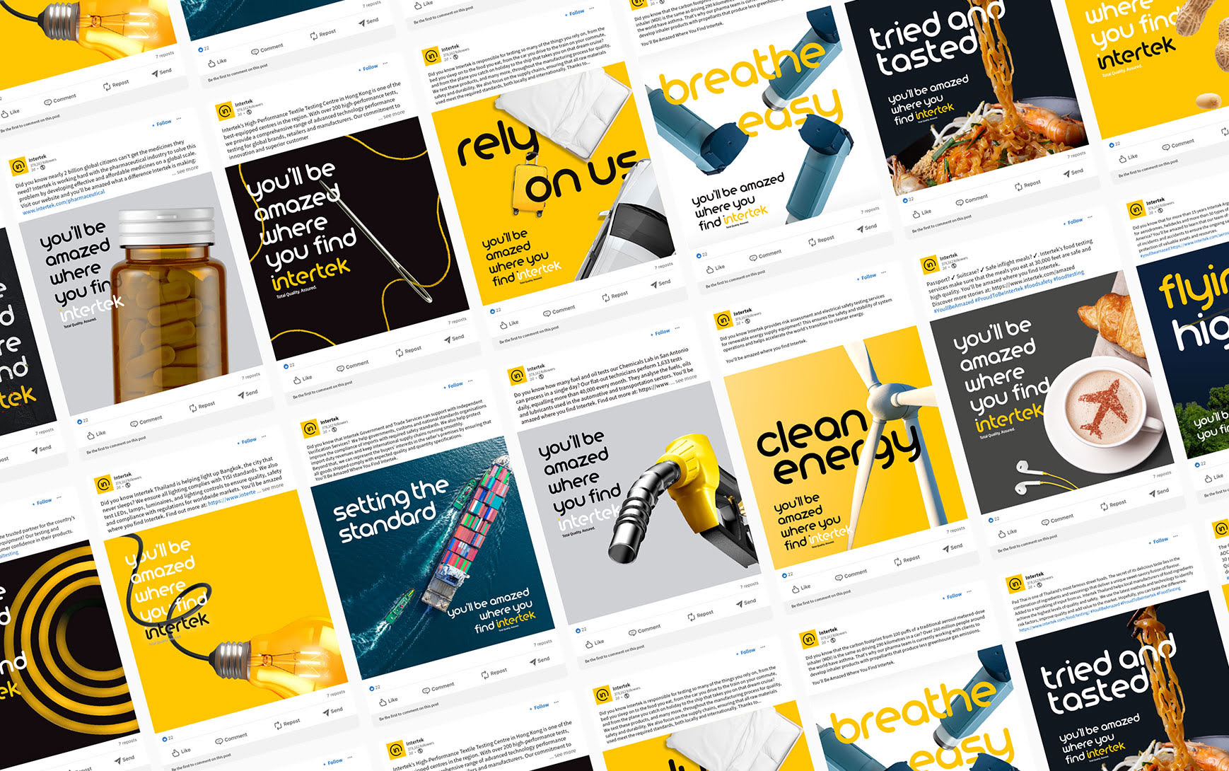 Set of social post examples