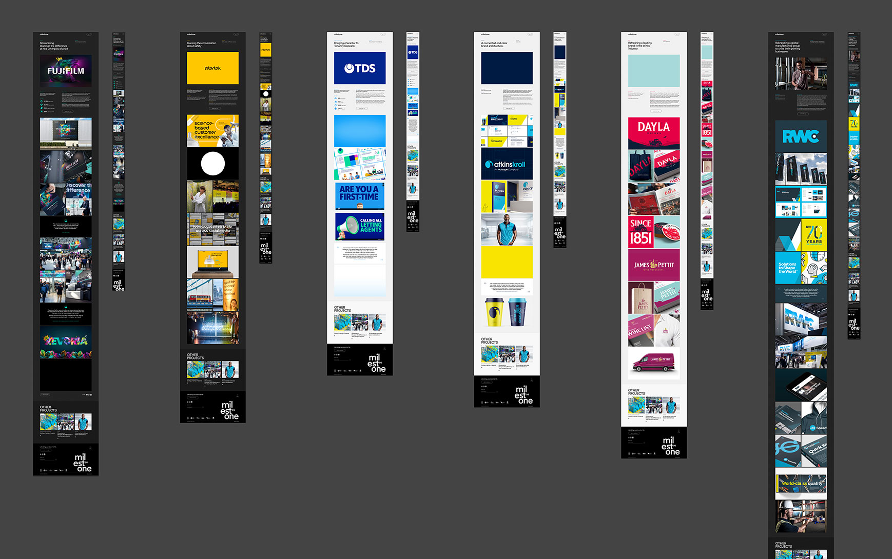 Figma designs of a range of case studies