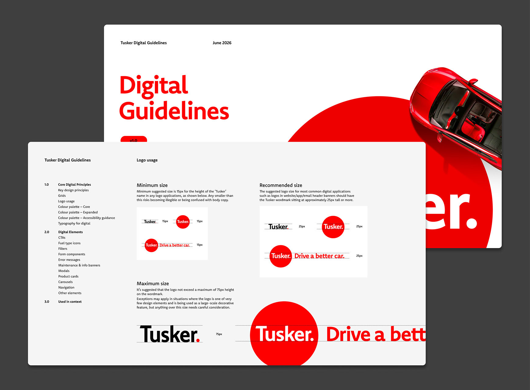 Guidelines cover and logo sizing reference