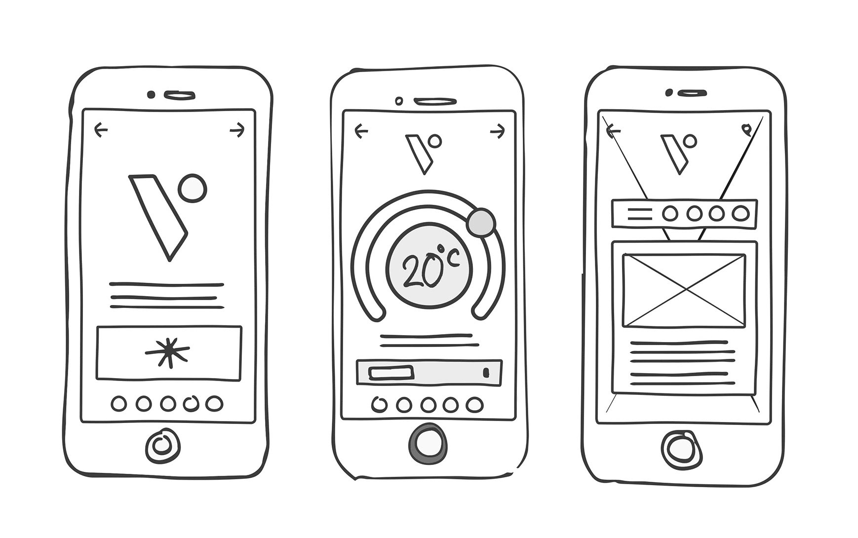 Initial sketches for the app