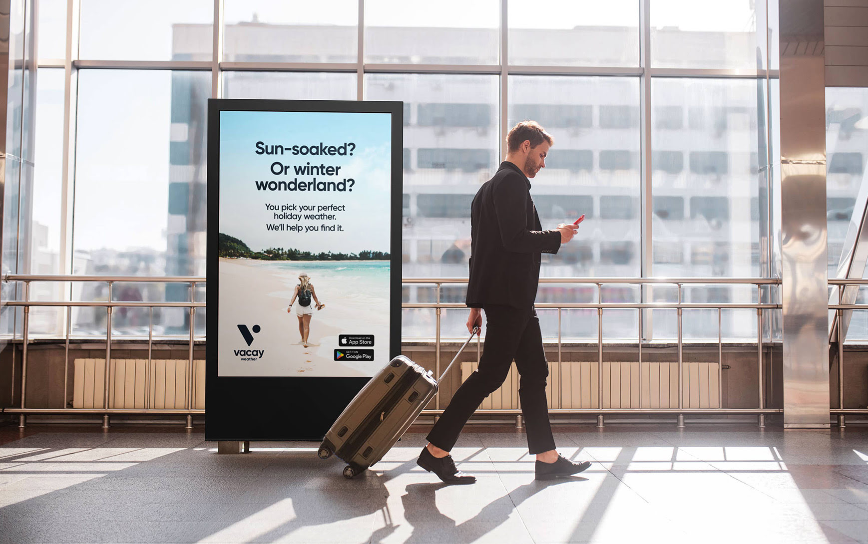 Airport app promotion mockup